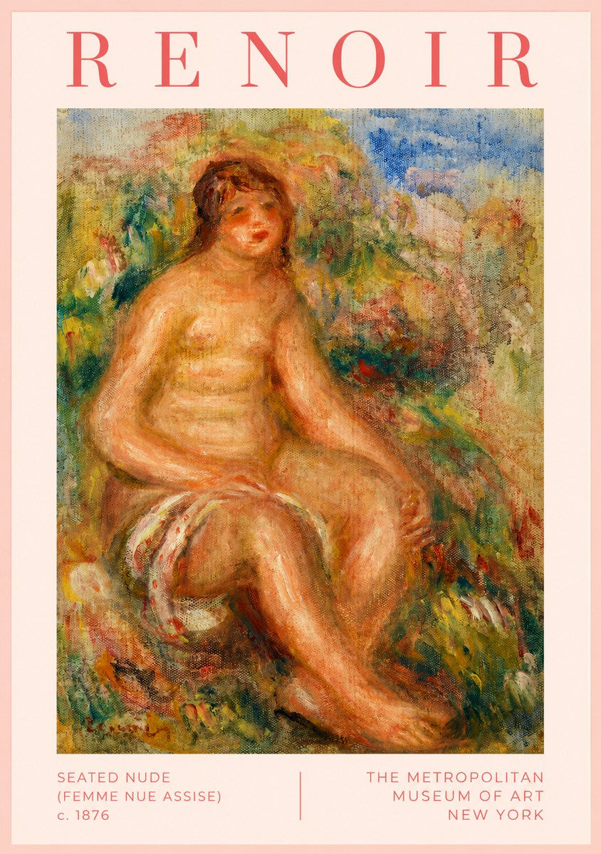 Renoir Seated Nude (Femme Nue Assise) No2 - Póster