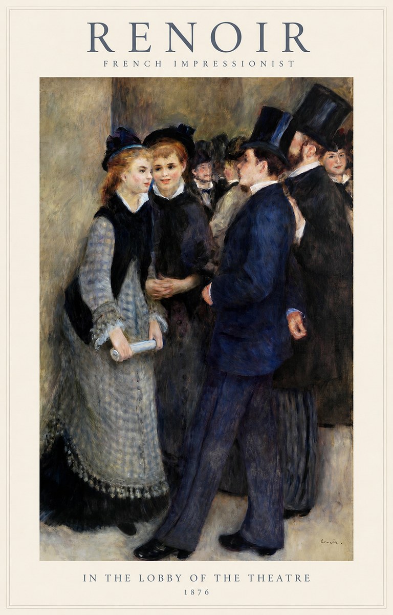 Renoir In the Lobby of the Theatre No1 - Póster