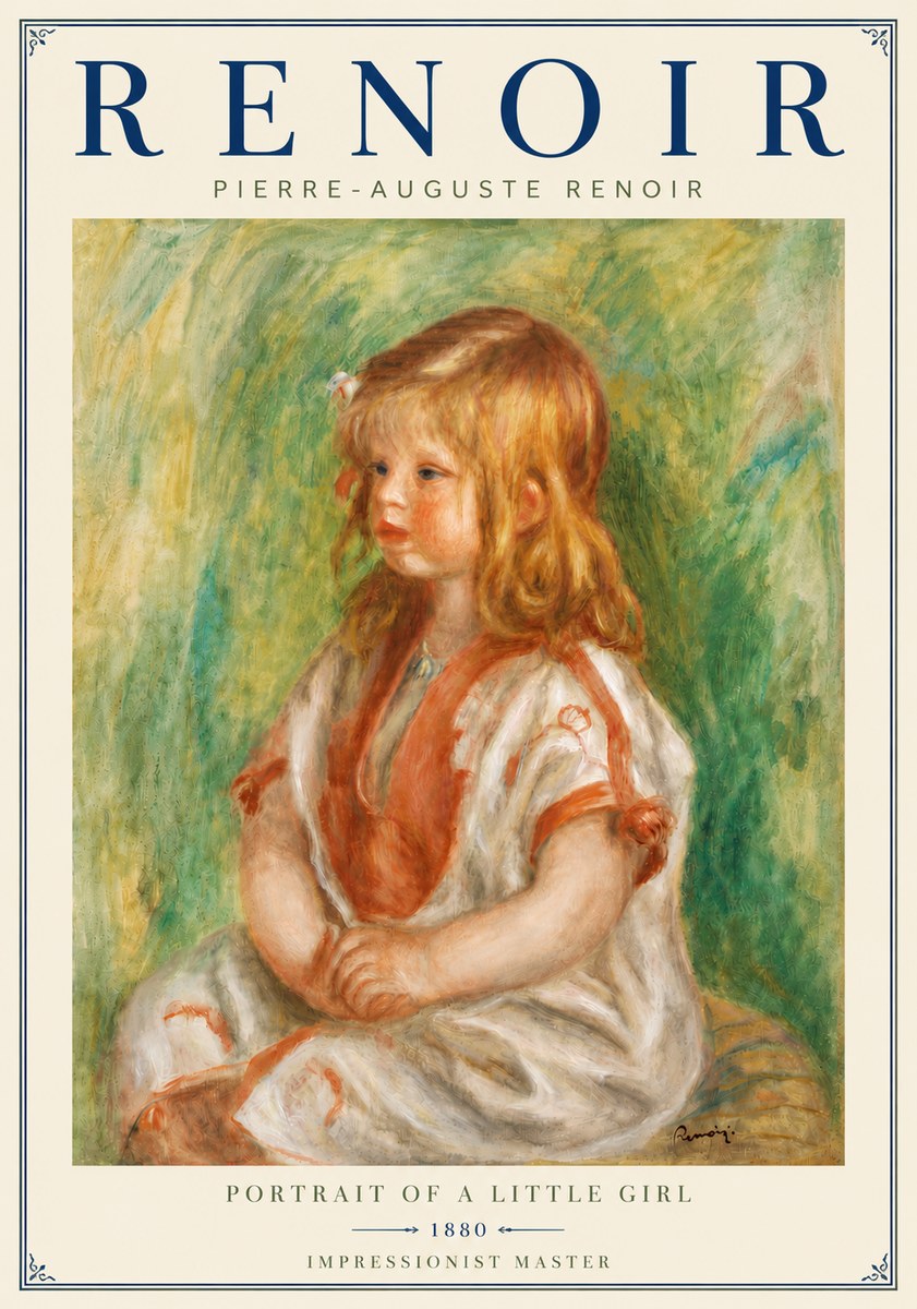 Renoir Portrait of a Little Girl No5 - Póster