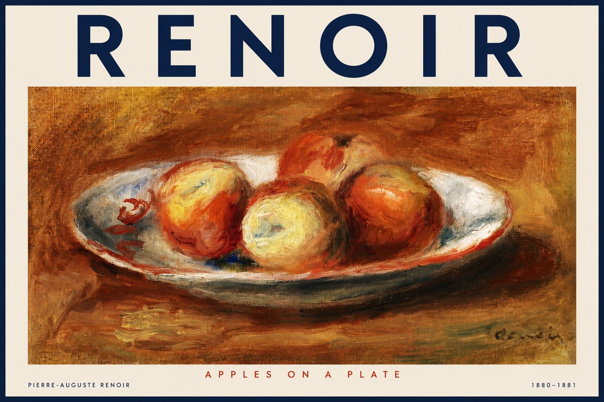 Renoir Apples on a Plate No2 - Póster
