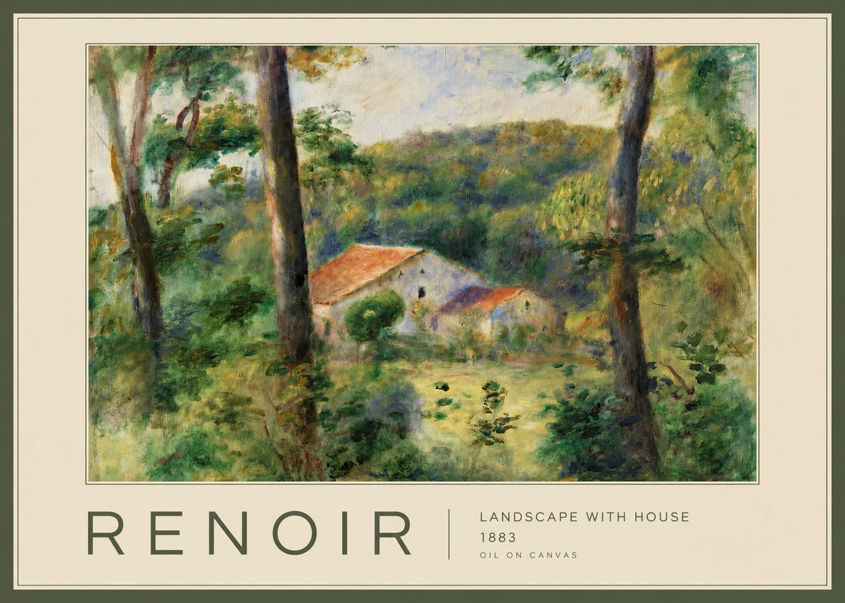 Renoir Landscape with House II No3 - Póster