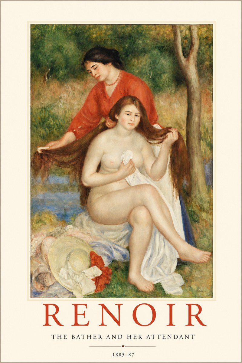 Renoir The Bather and Her Attendant No1 - Póster
