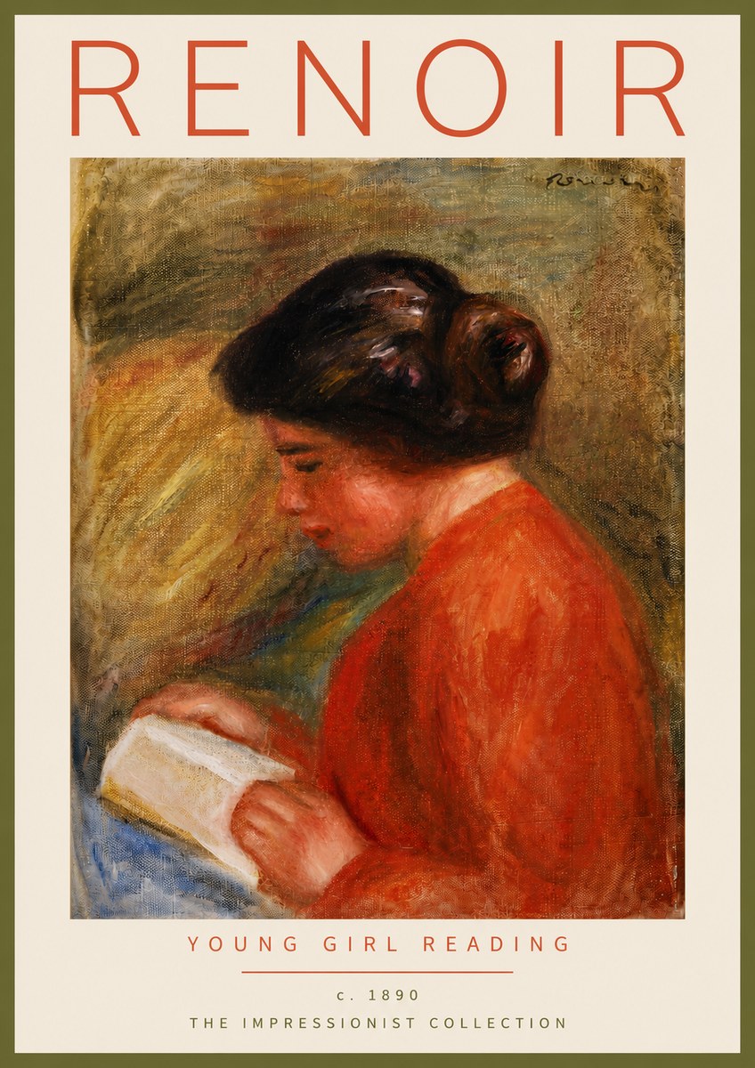 Renoir Young Girl Reading I No4 - Póster