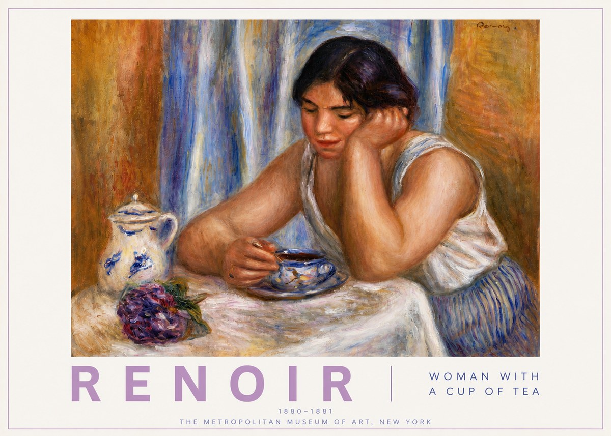 Renoir Woman with a Cup of Tea No5 - Póster