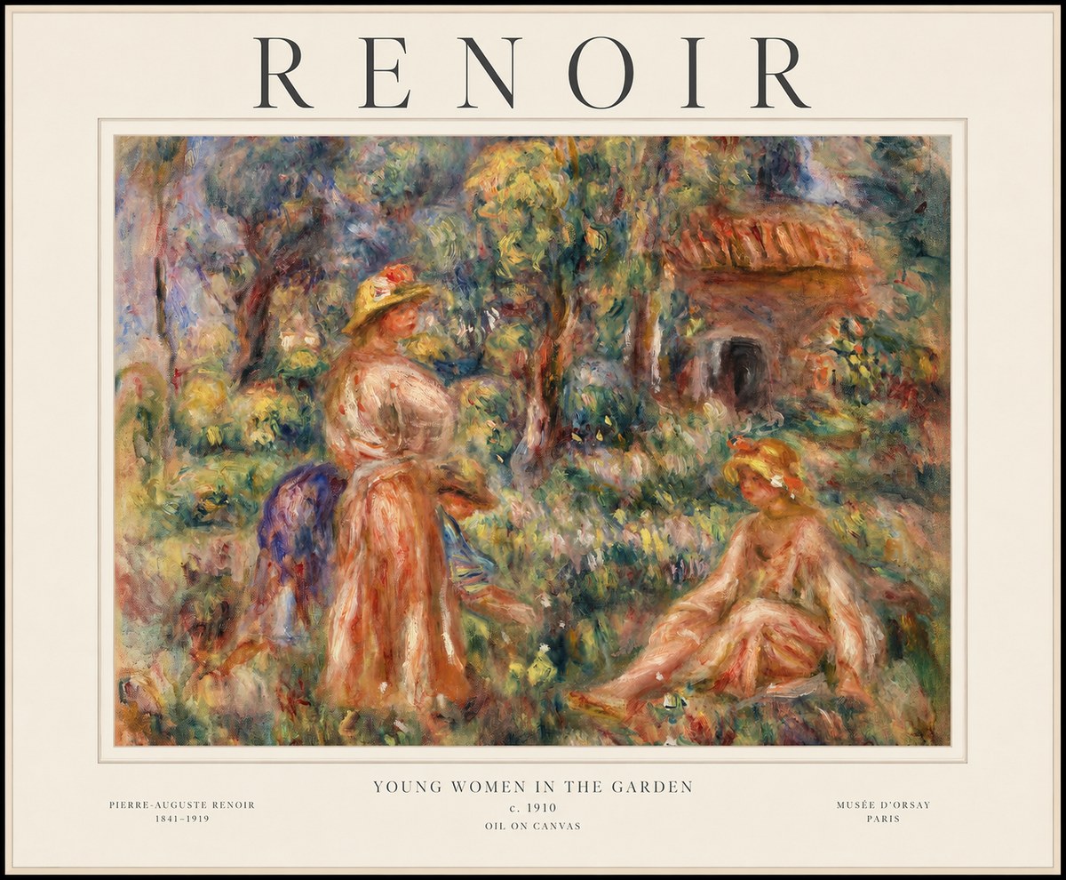 Renoir Young Women in the Garden I No1 - Póster