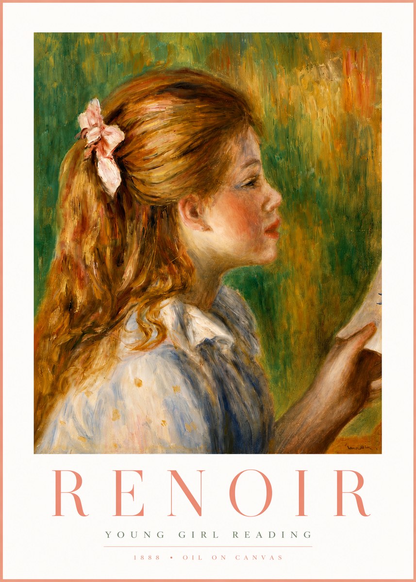 Renoir Young Girl Reading II No3 - Póster