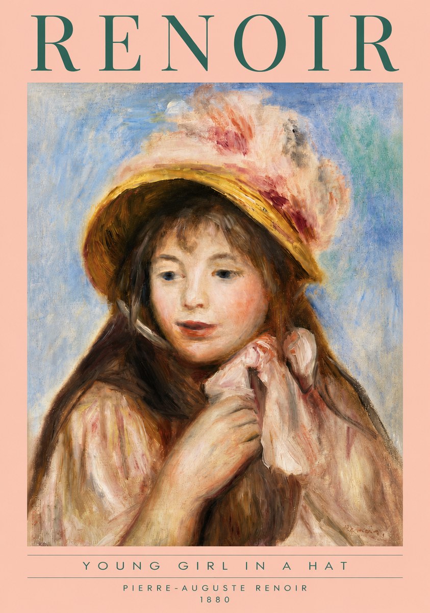 Renoir Young Girl in a Hat No3 - Póster