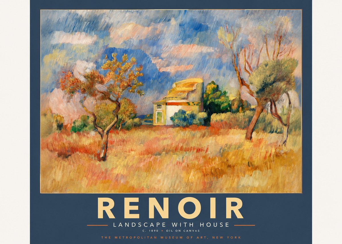 Renoir Landscape with House III No2 - Póster