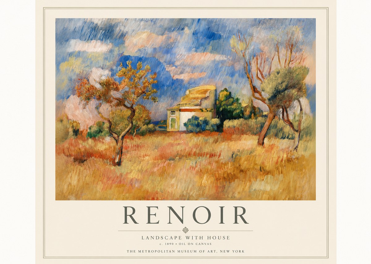 Renoir Landscape with House III No3 - Póster