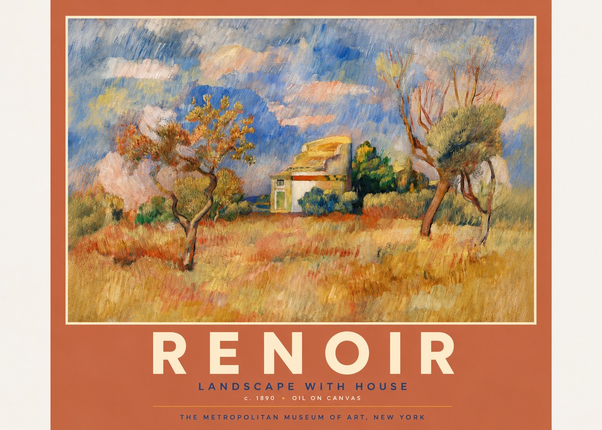 Renoir Landscape with House III No6 - Póster