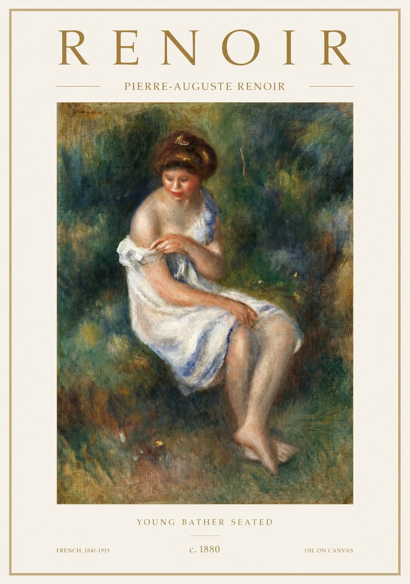 Renoir Young Bather Seated No1 - Póster