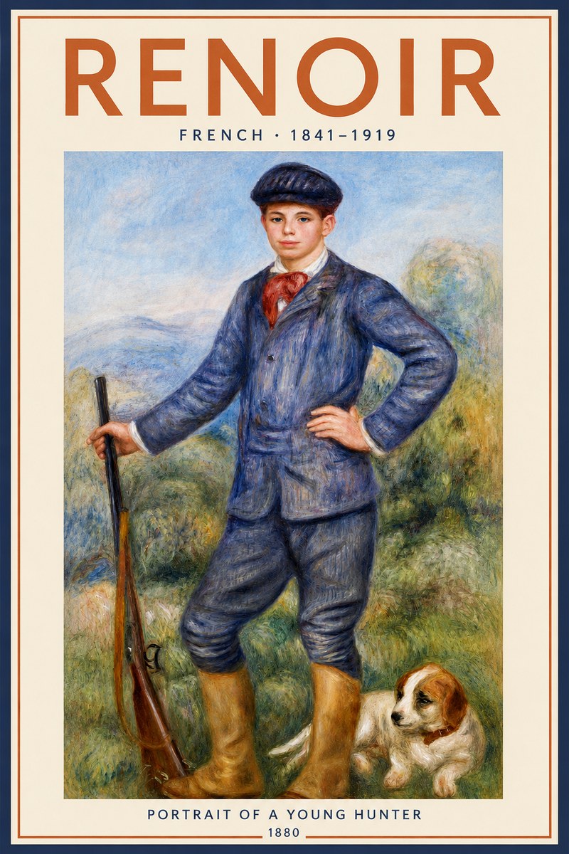 Renoir Portrait of a Young Hunter No2 - Póster