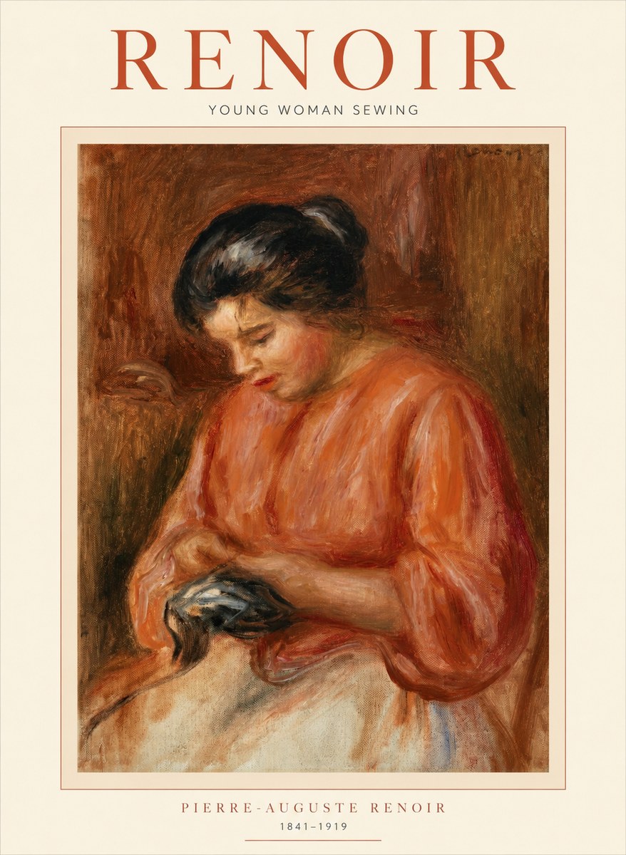 Renoir Young Woman Sewing I No1 - Póster