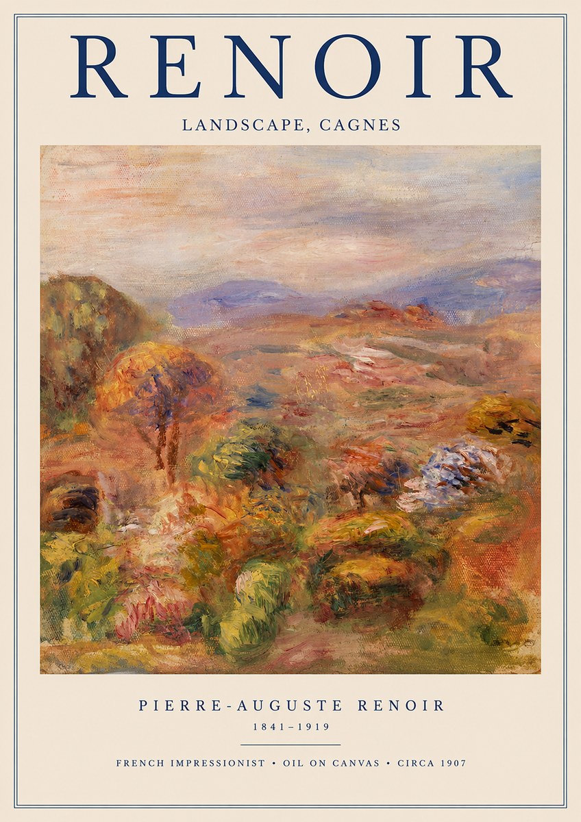 Renoir Landscape, Cagnes No1 - Póster