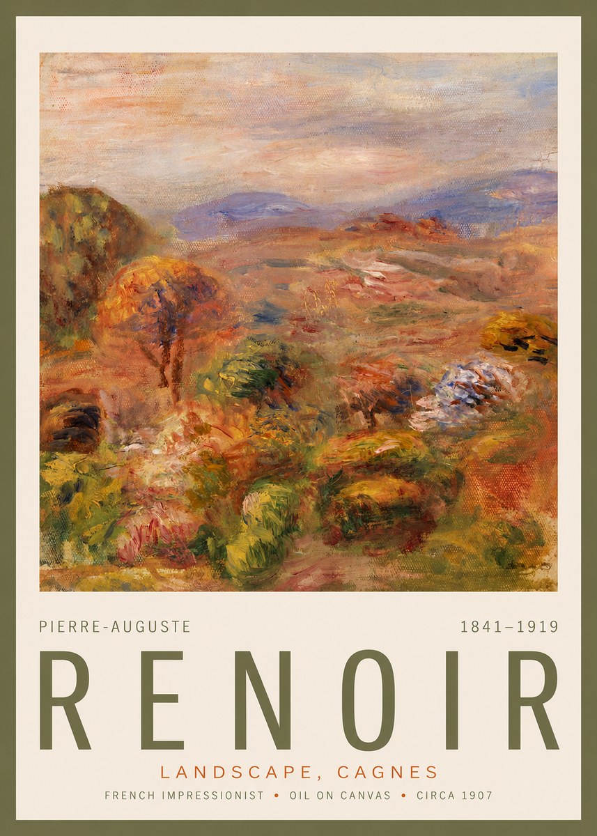 Renoir Landscape, Cagnes No2 - Póster