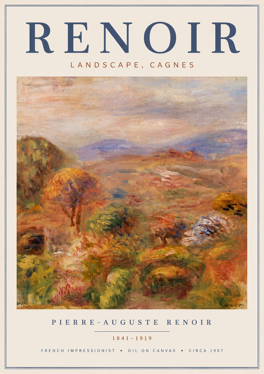 Renoir Landscape, Cagnes No4 - Póster