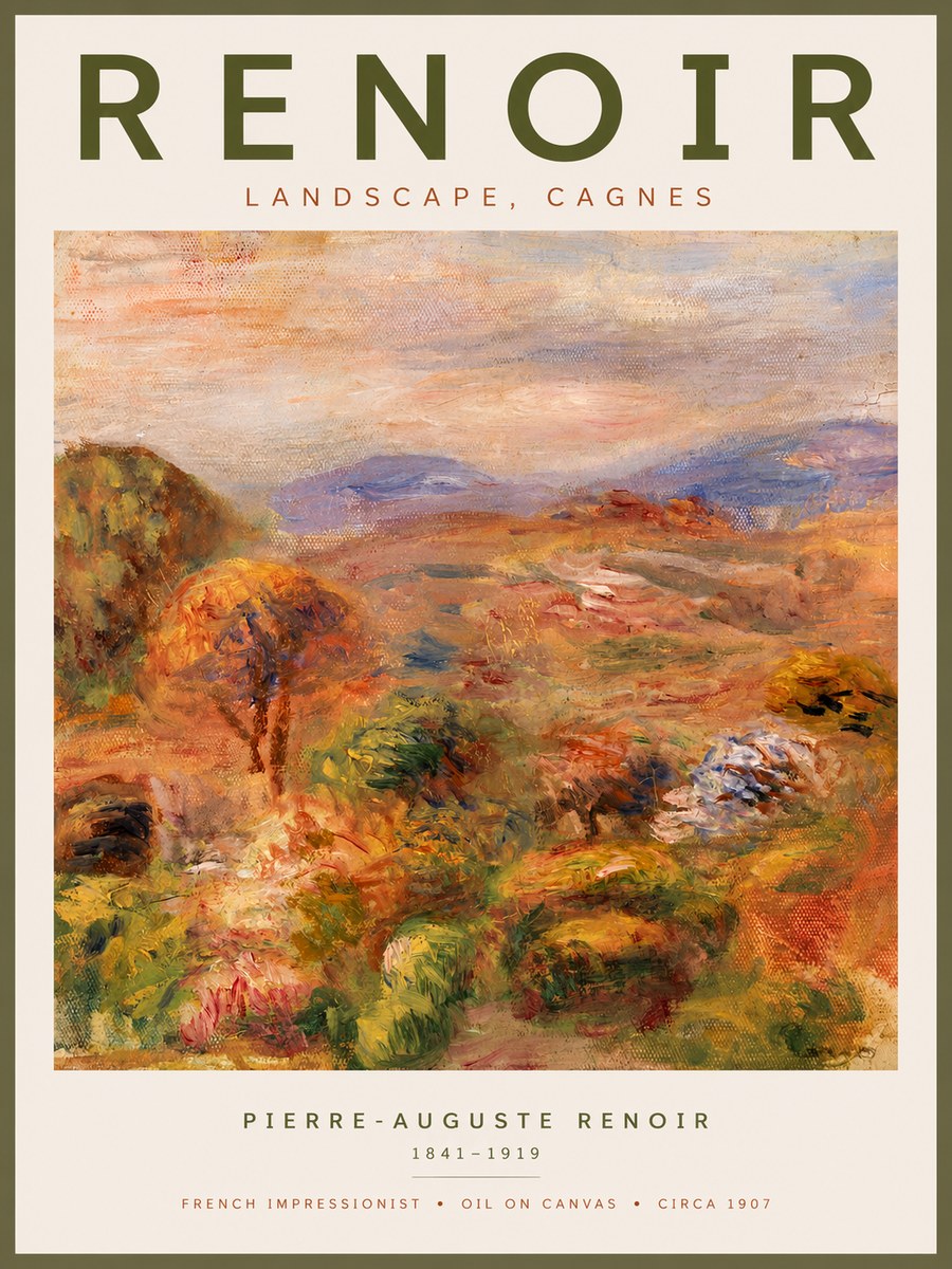 Renoir Landscape, Cagnes No6 - Póster