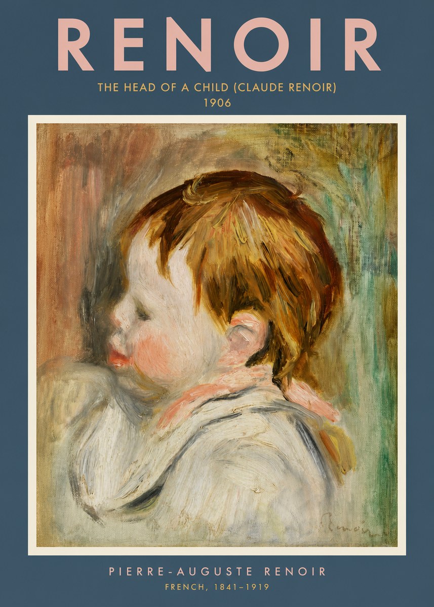 Renoir The Head of a Child (Claude Renoir) No2 - Póster