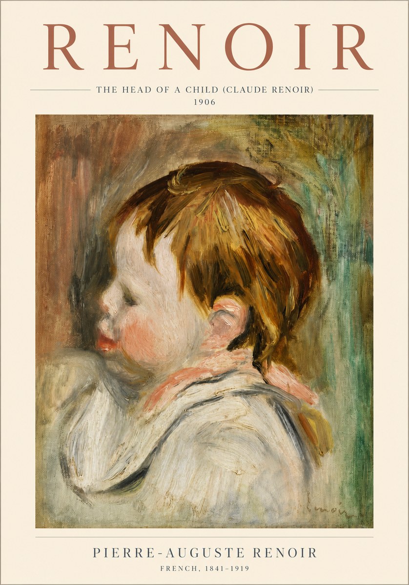 Renoir The Head of a Child (Claude Renoir) No3 - Póster