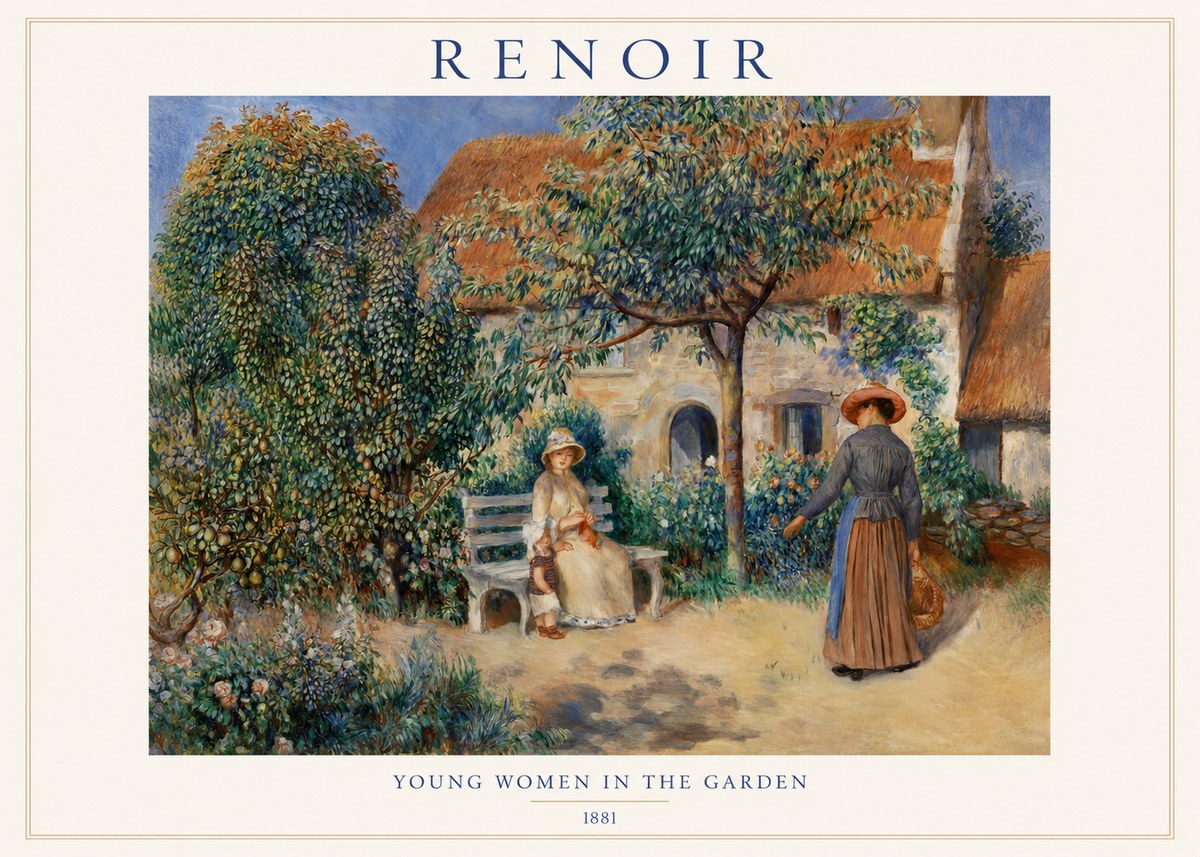 Renoir Young Women in the Garden II No1 - Póster