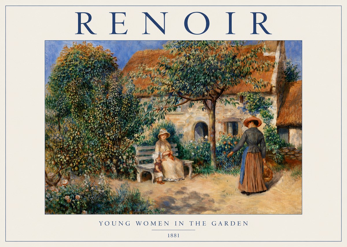 Renoir Young Women in the Garden II No5 - Póster