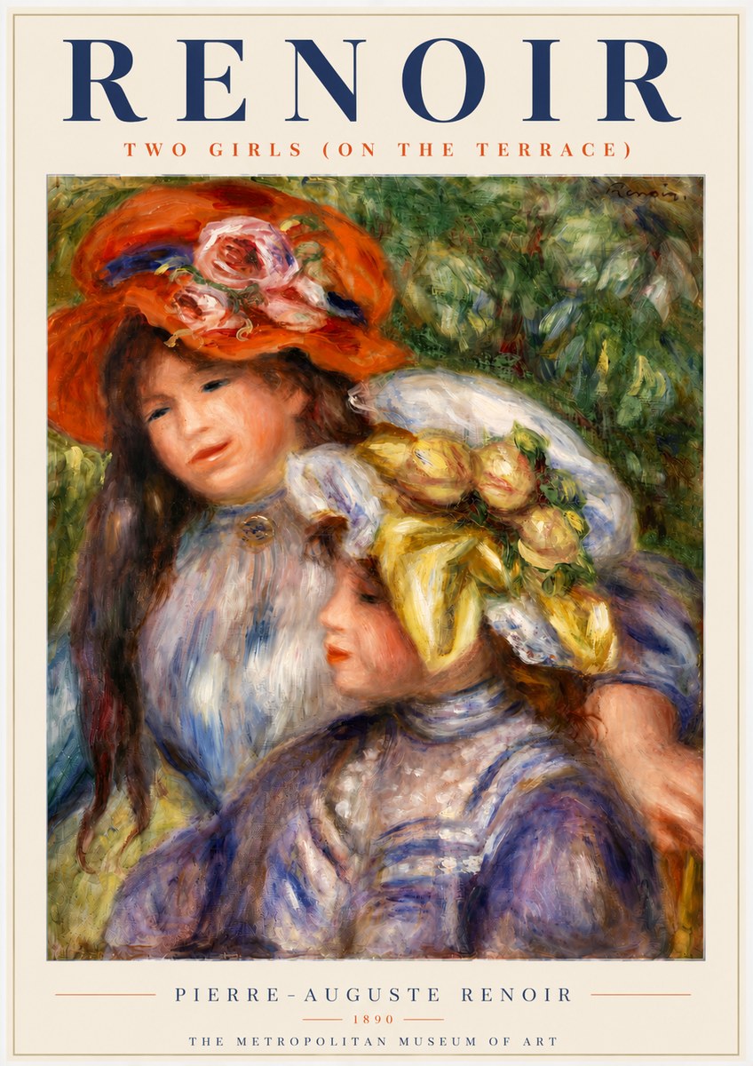 Renoir Two Girls (on the Terrace) No4 - Póster