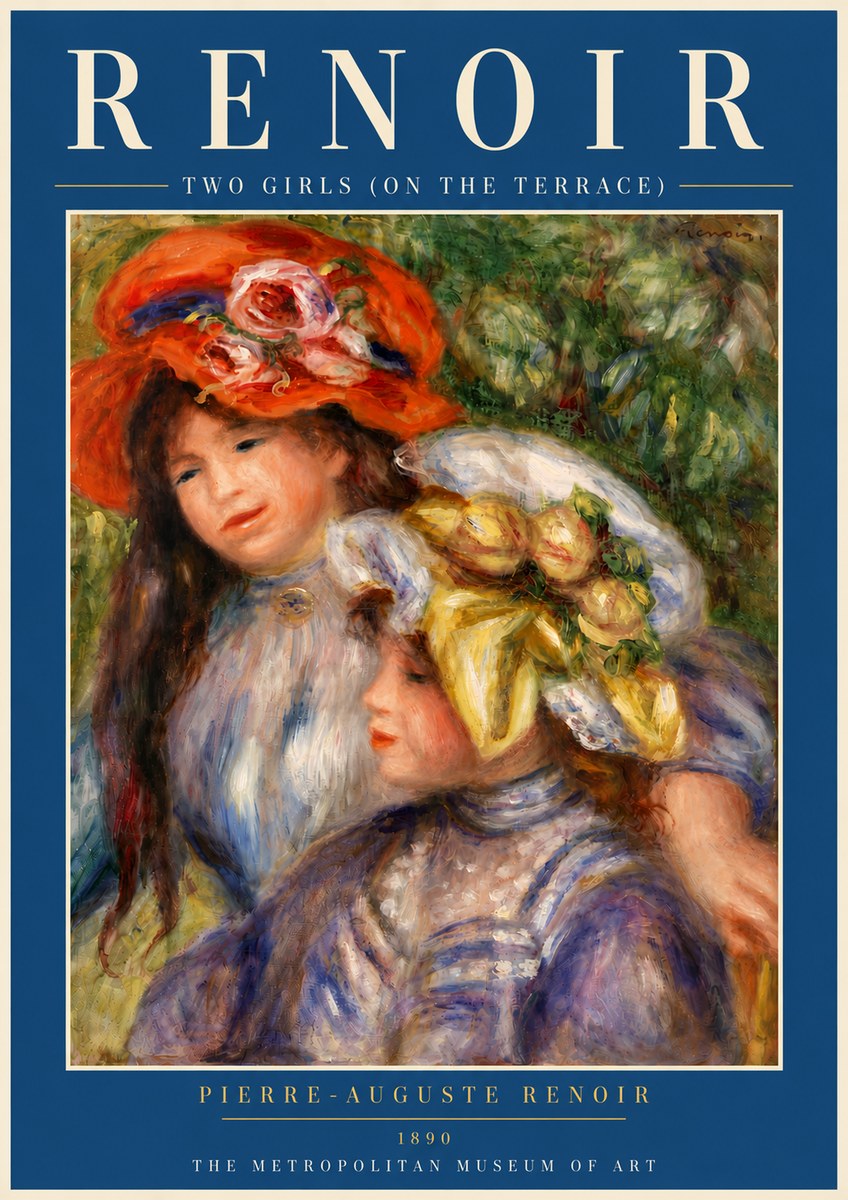 Renoir Two Girls (on the Terrace) No6 - Póster