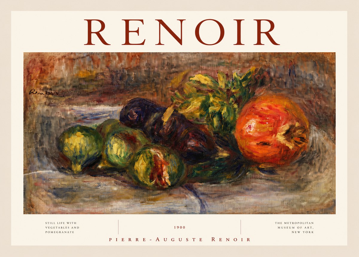 Renoir Still Life with Fruits and Vegetables No3 - Póster