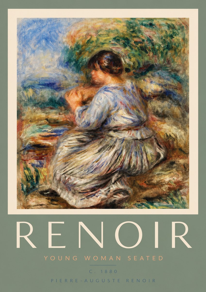 Renoir Young Girl in Landscape No2 - Póster