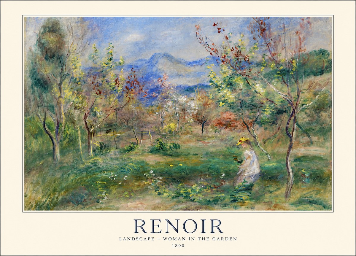 Renoir Landscape - Woman in the Garden No1 - Póster