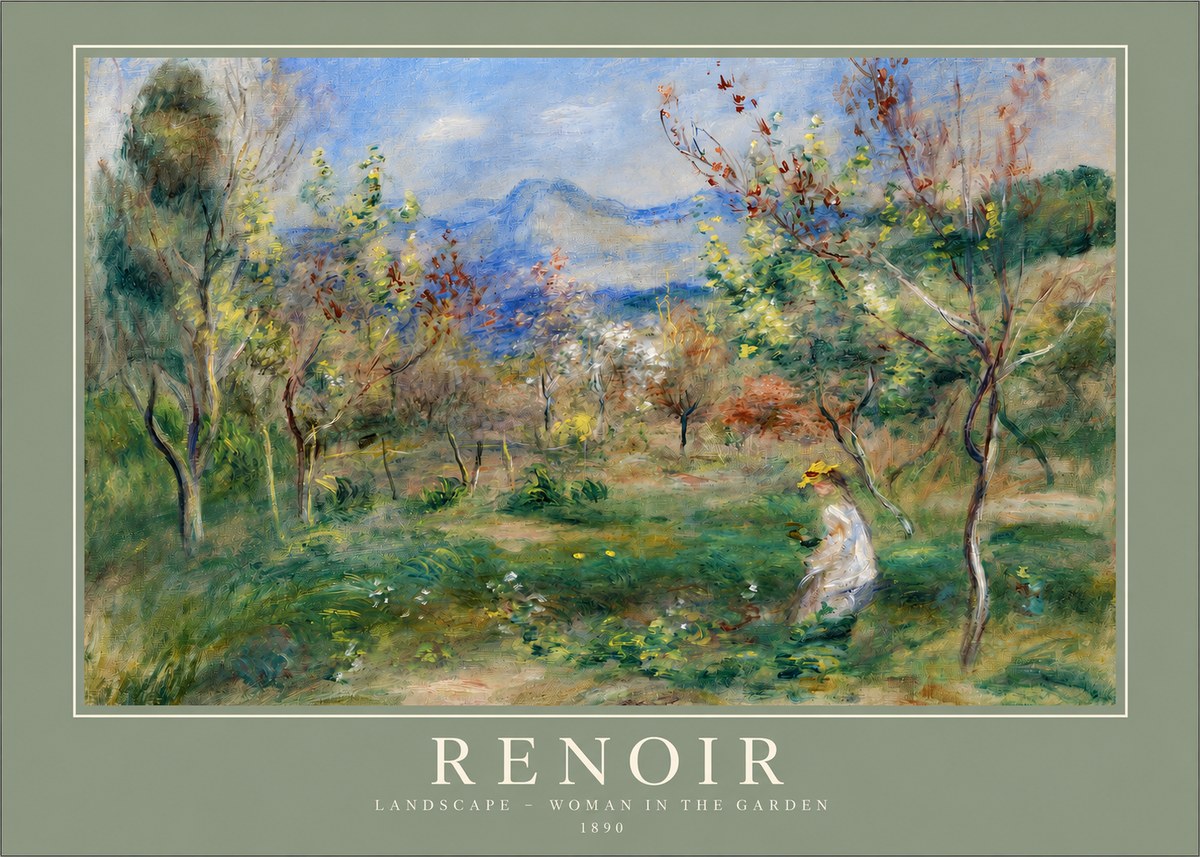 Renoir Landscape - Woman in the Garden No2 - Póster