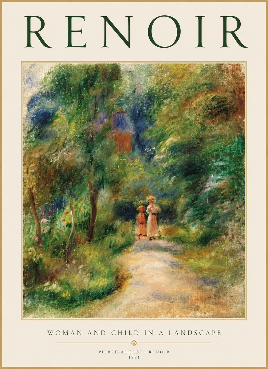 Renoir Woman and Child in a Landscape II No1 - Póster