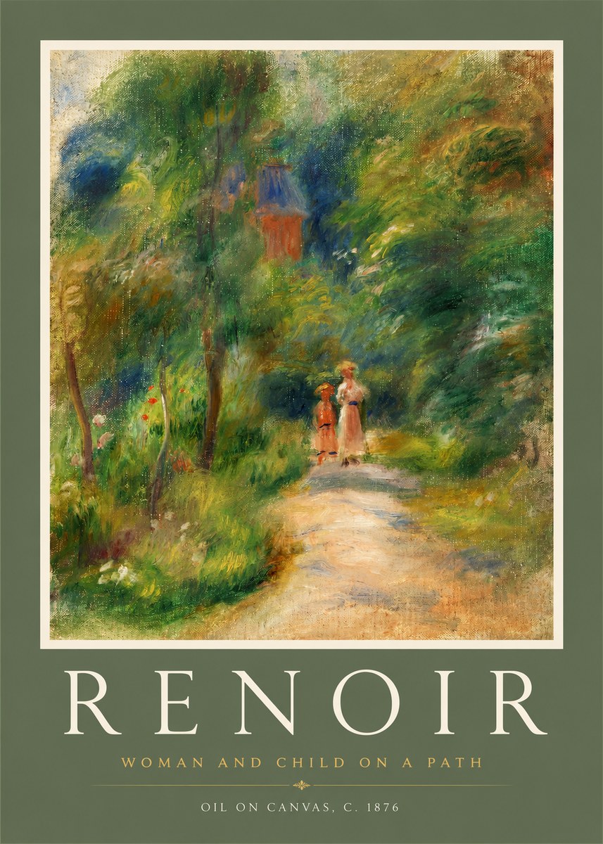 Renoir Woman and Child in a Landscape II No2 - Póster