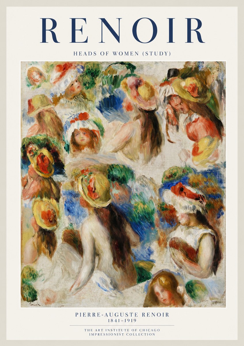 Renoir Heads of Women (Study) No1 - Póster