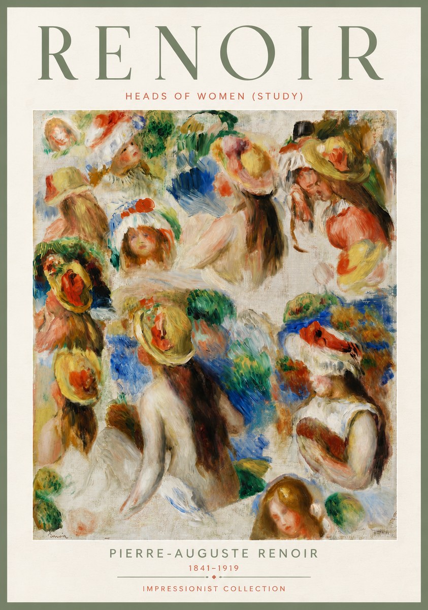 Renoir Heads of Women (Study) No4 - Póster