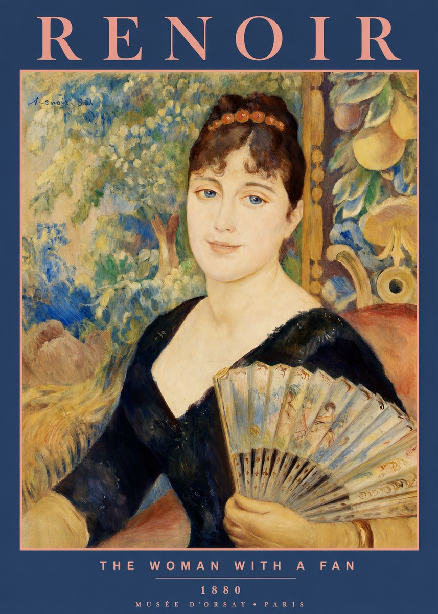 Renoir The Woman with a Fan No2 - Póster