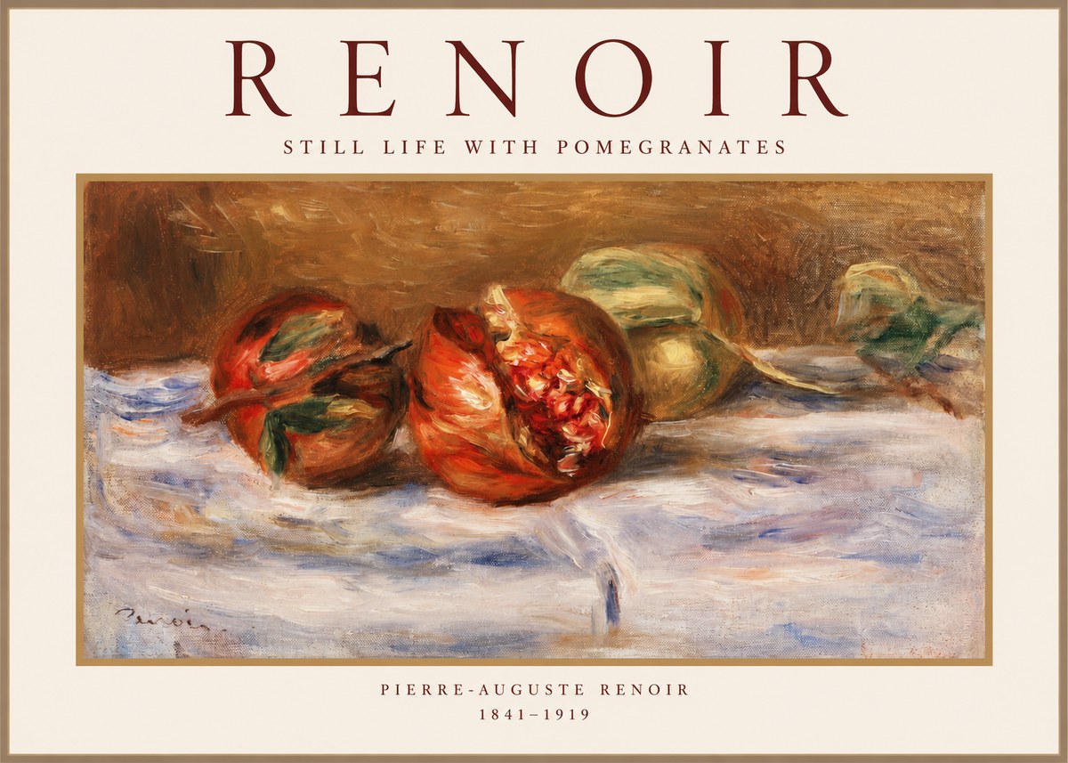Renoir Still Life with Pomegranates No1 - Póster