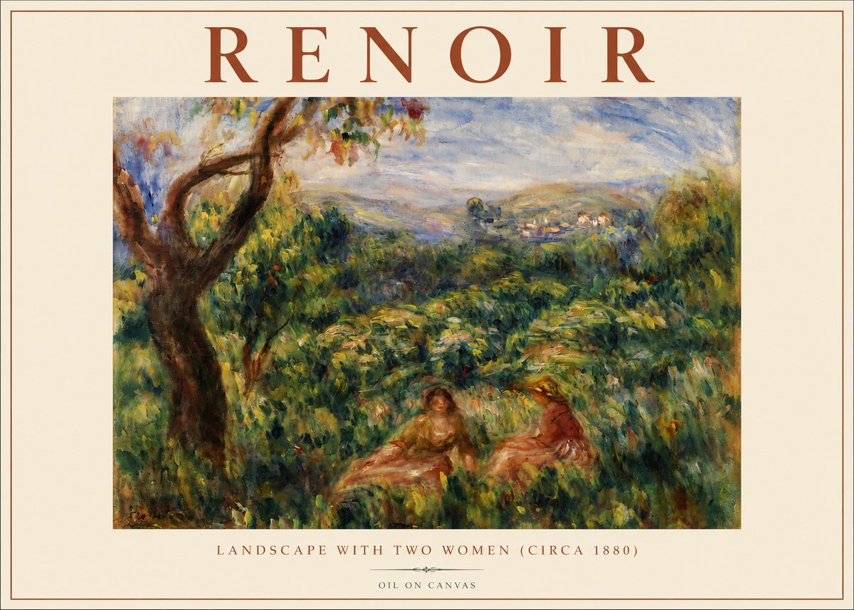 Renoir Landscape with Two Women (Circa 1880) No5 - Póster