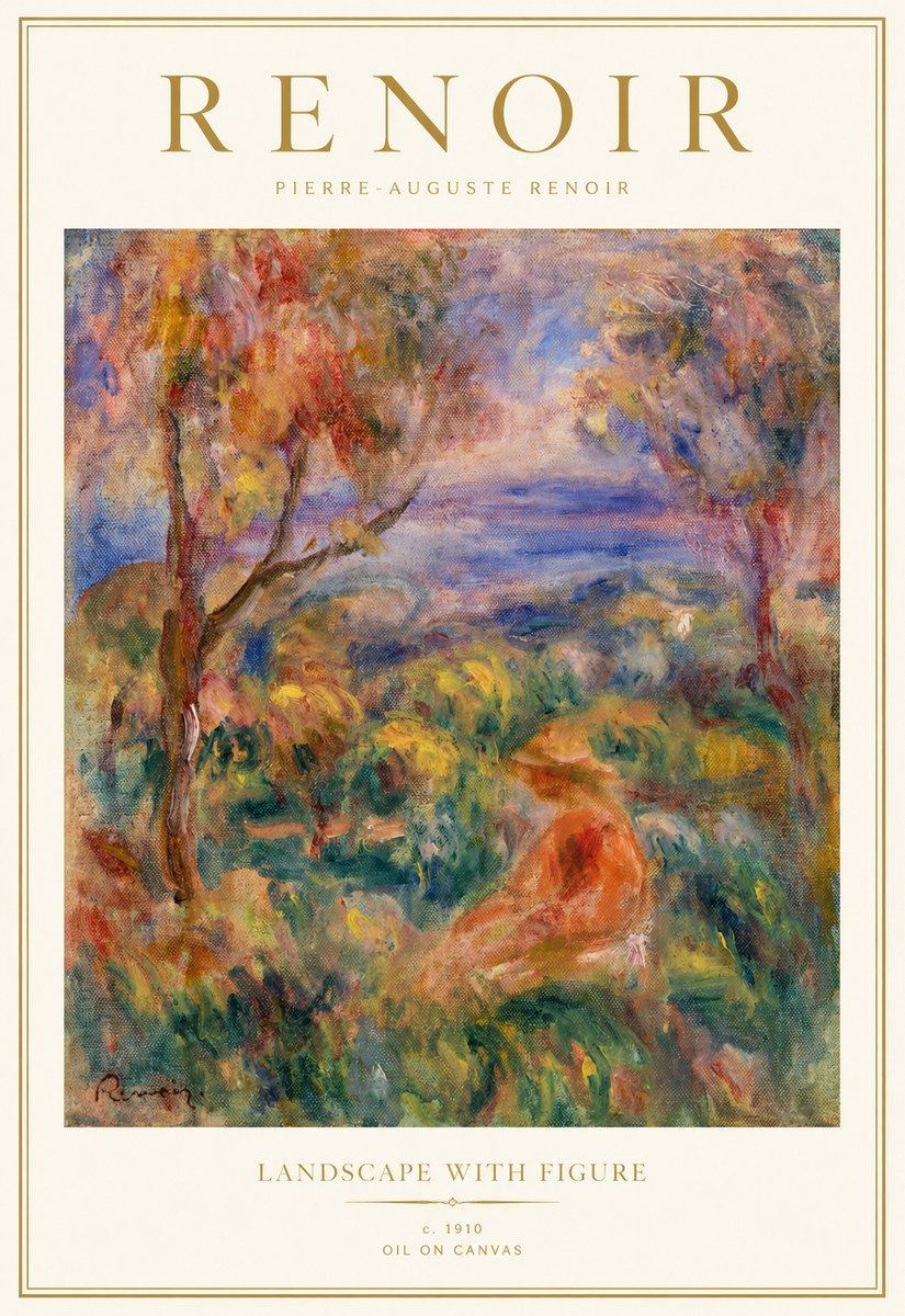 Renoir Landscape with Figure No1 - Póster