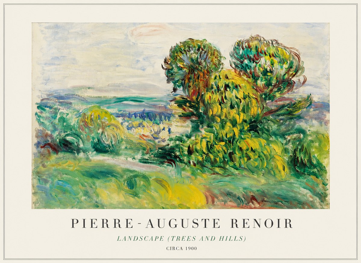 Renoir Landscape (Trees and Hills) No1 - Póster
