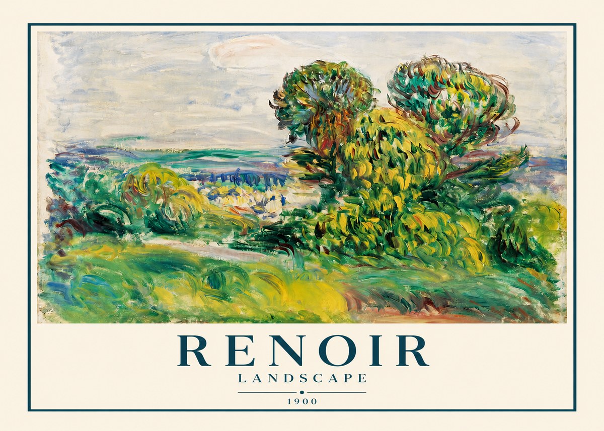 Renoir Landscape (Trees and Hills) No2 - Póster