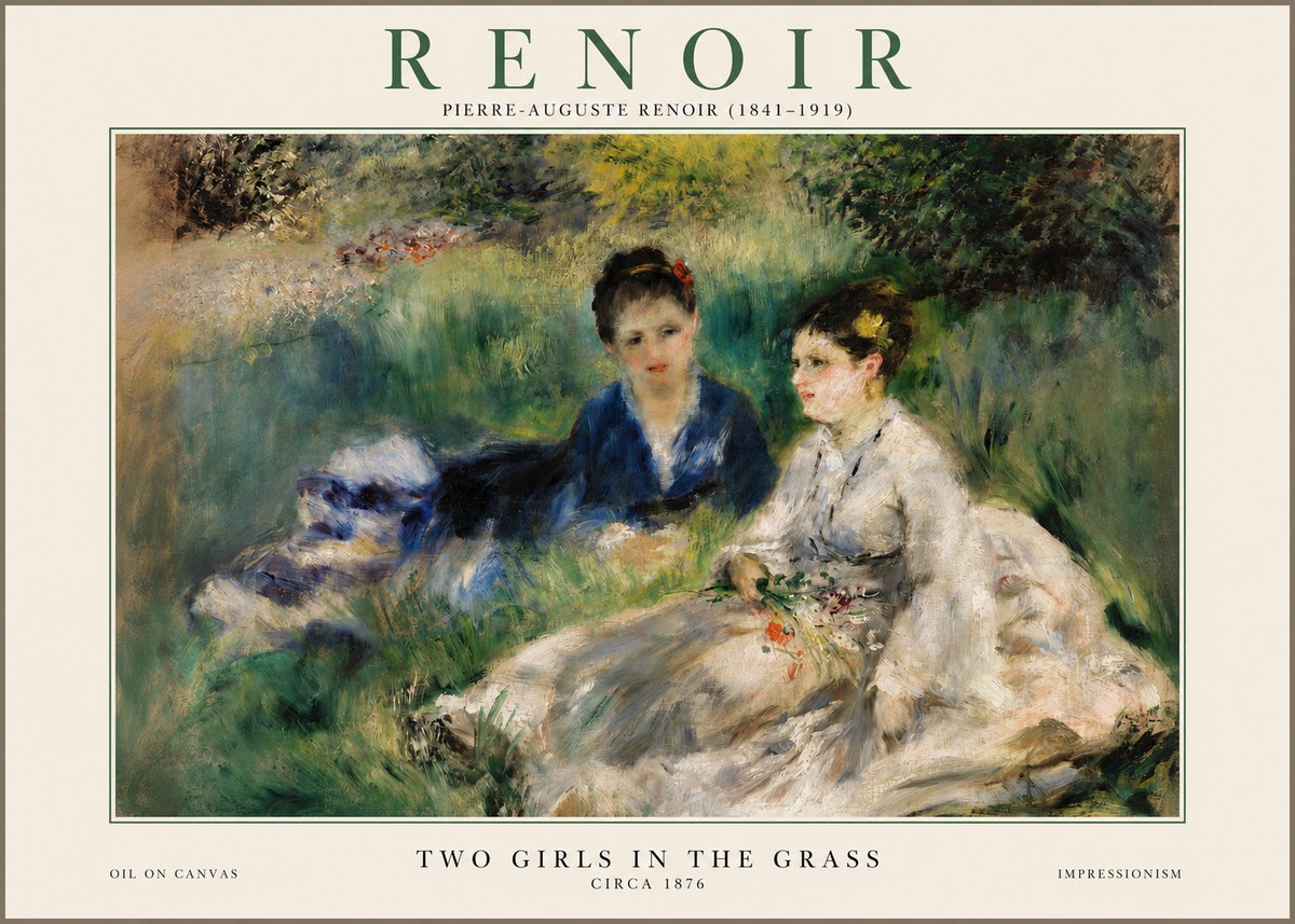 Renoir Two Girls in the Grass No2 - Póster