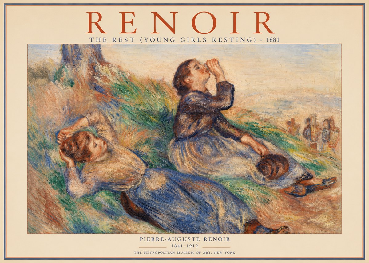 Renoir The Rest (Young Girls Resting) No2 - Póster