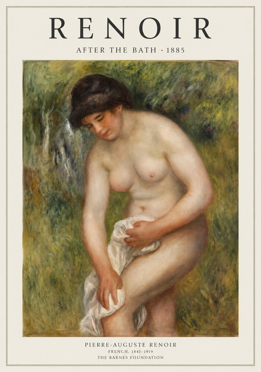 Renoir After the Bath No1 - Póster