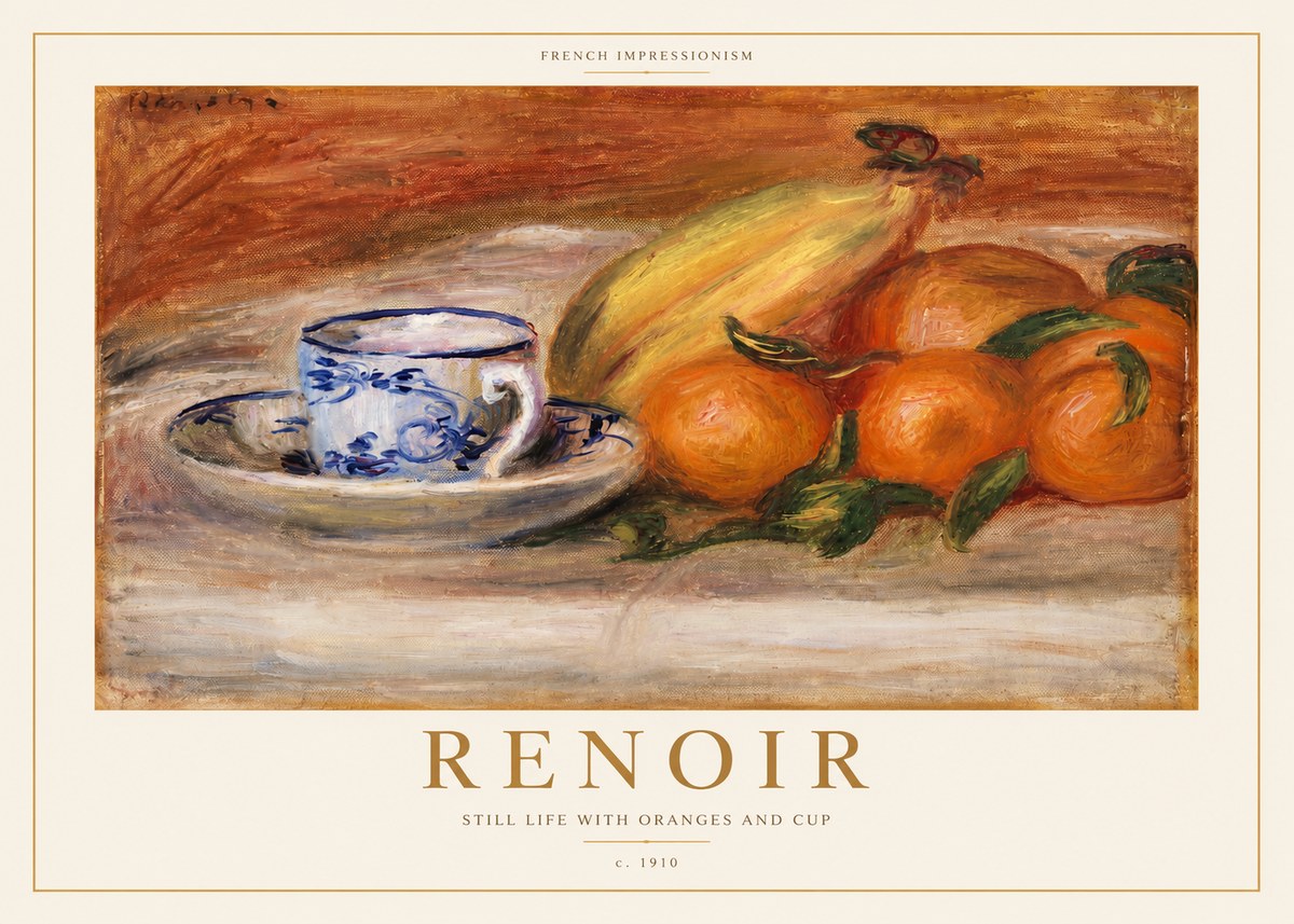 Renoir Still Life with Oranges and Cup No3 - Póster
