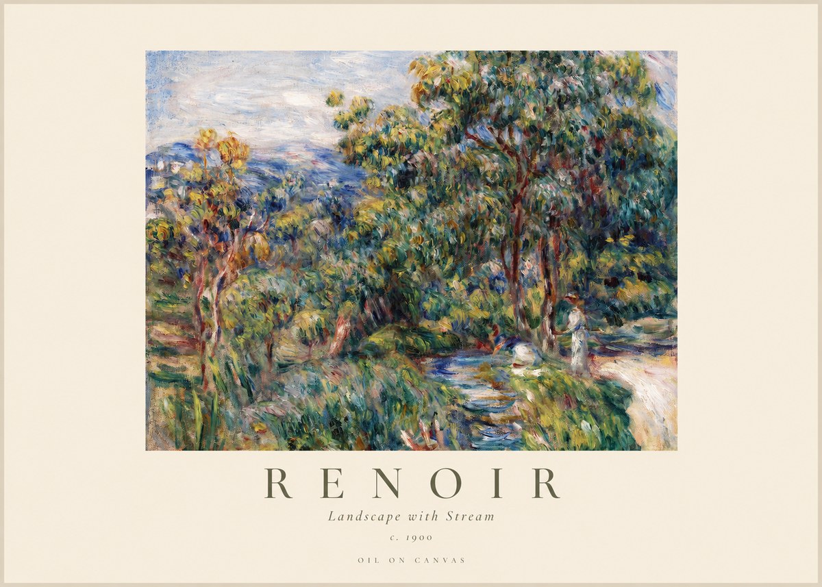 Renoir Landscape with Stream No1 - Póster