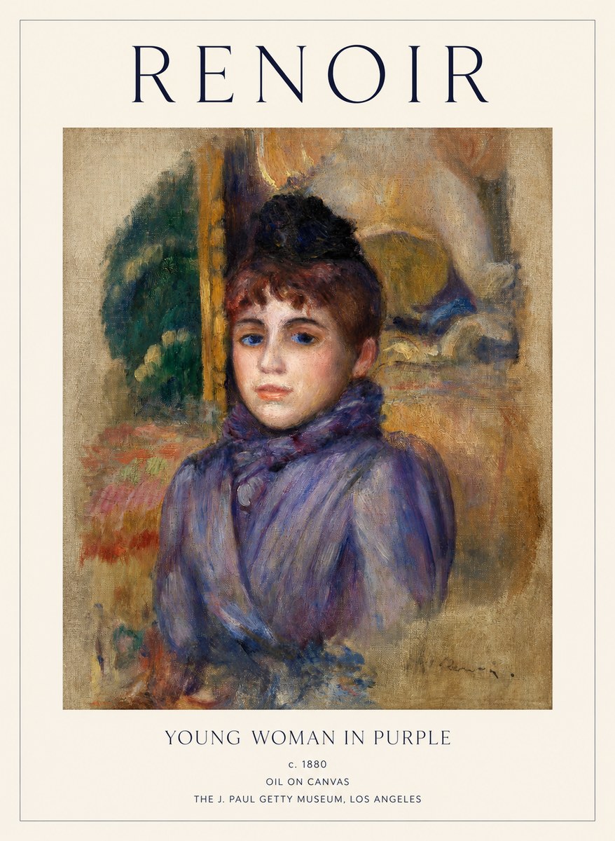 Renoir Young Woman in Purple No1 - Póster