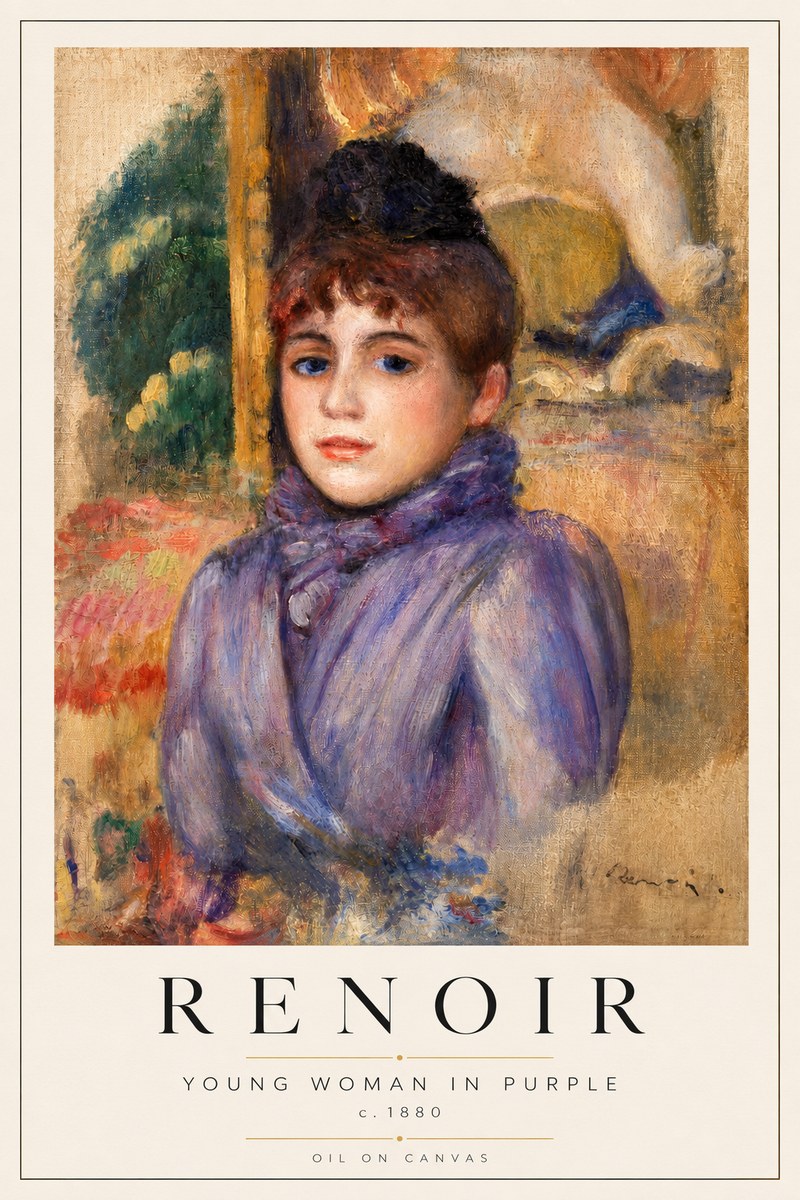 Renoir Young Woman in Purple No2 - Póster