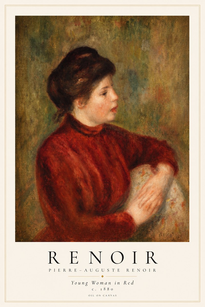 Renoir Young Woman in Red No1 - Póster