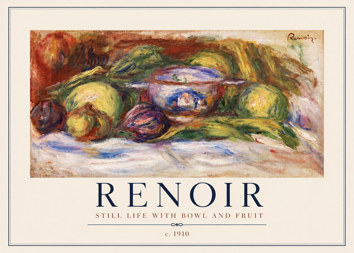 Renoir Still Life with Bowl and Fruit No2 - Póster